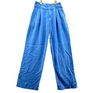 Young Fabulous & Broke Llinen Blend Pants Womens XS Blue Wide Leg Lagenlook 90's